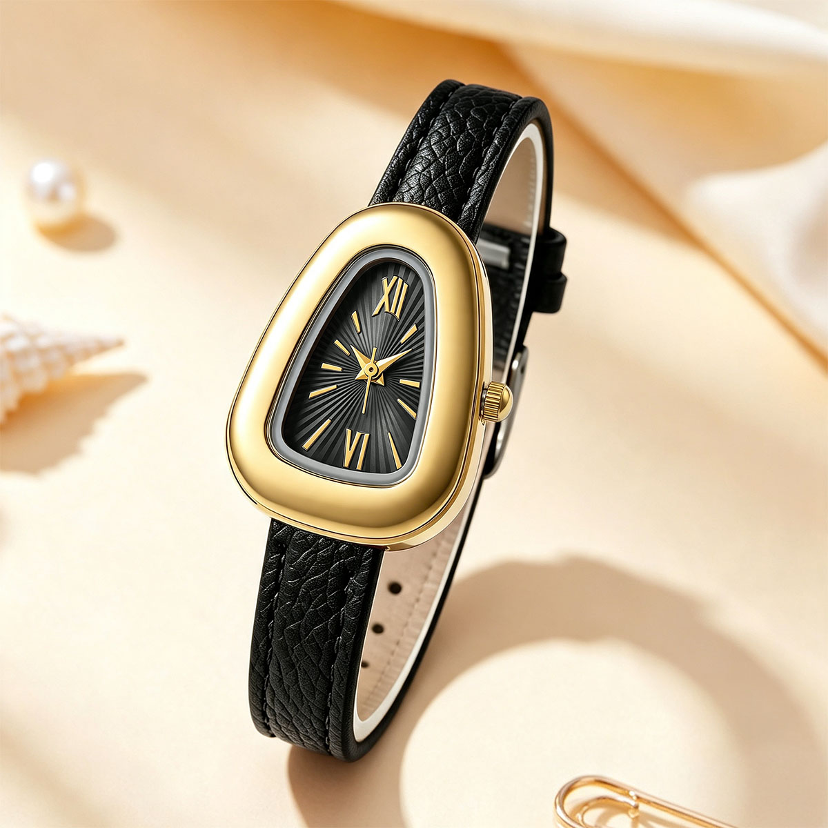 Unregelmäßige ovale Quarzuhren – Watch Triangle Luxury Bewertung und Preis