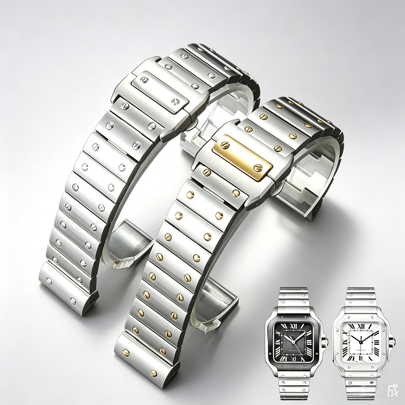 Edelstahl-Uhrenarmband für Her – Cartier Watch Santos Bewertung und Preis