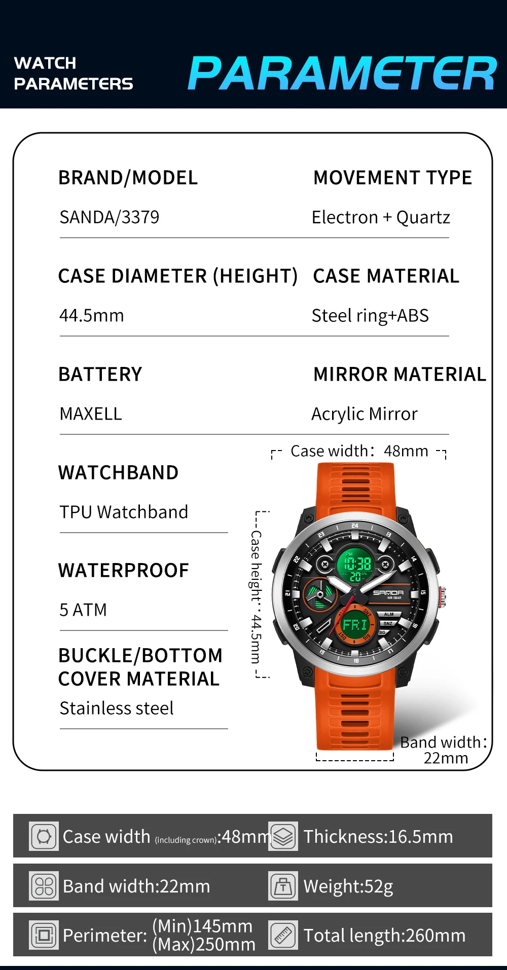 SANDA Marke 3379 Neue Herren E – Minute Repeater Watch Bewertung und Preis