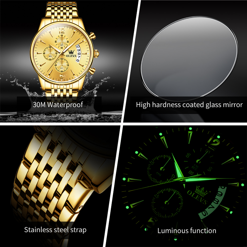 OLEVS Marke Luxus Gold Quarzuh – Luxury Watch Name Bewertung und Preis