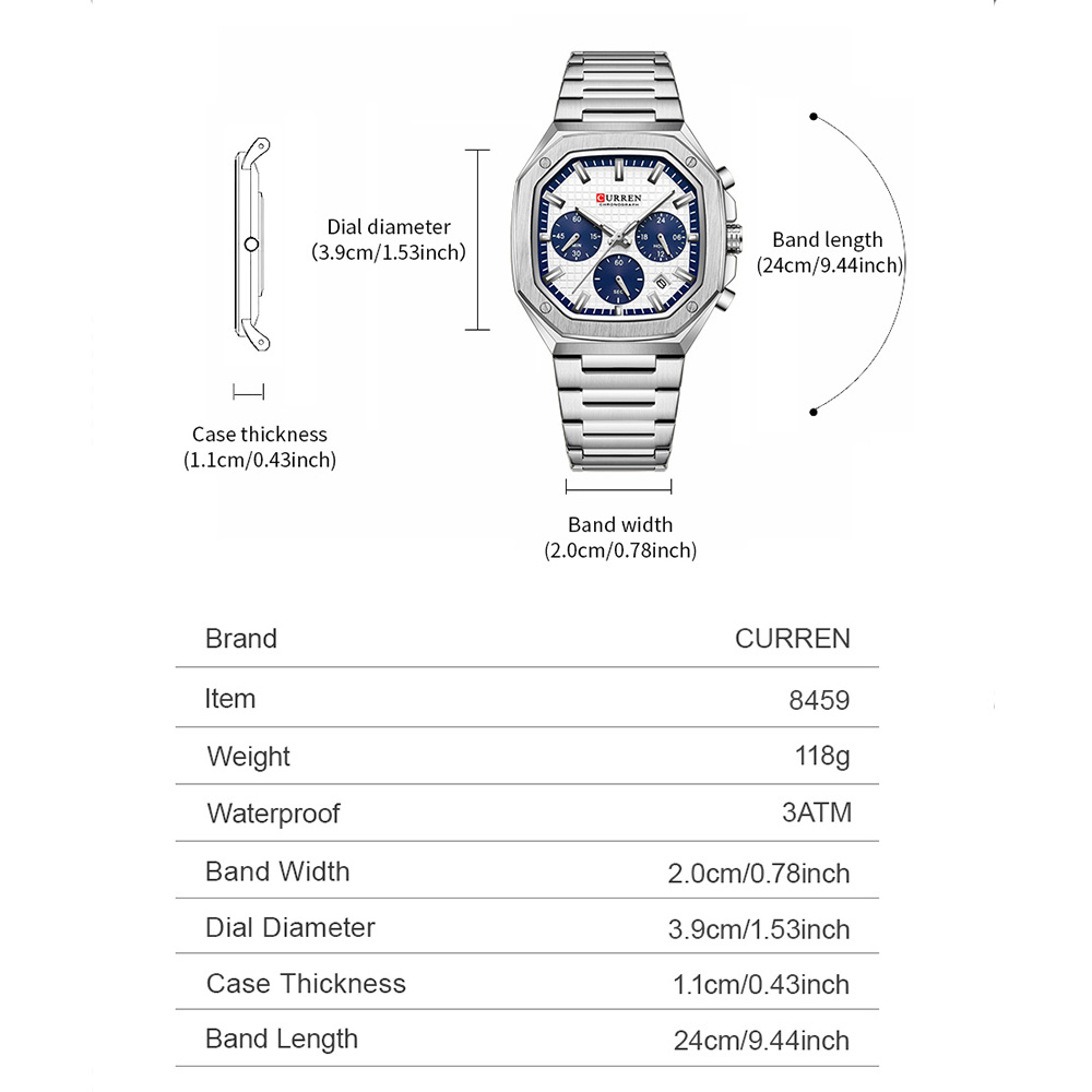 CURREN Luxuriöse quadratische  – Luxury Watch Hand Bewertung und Preis