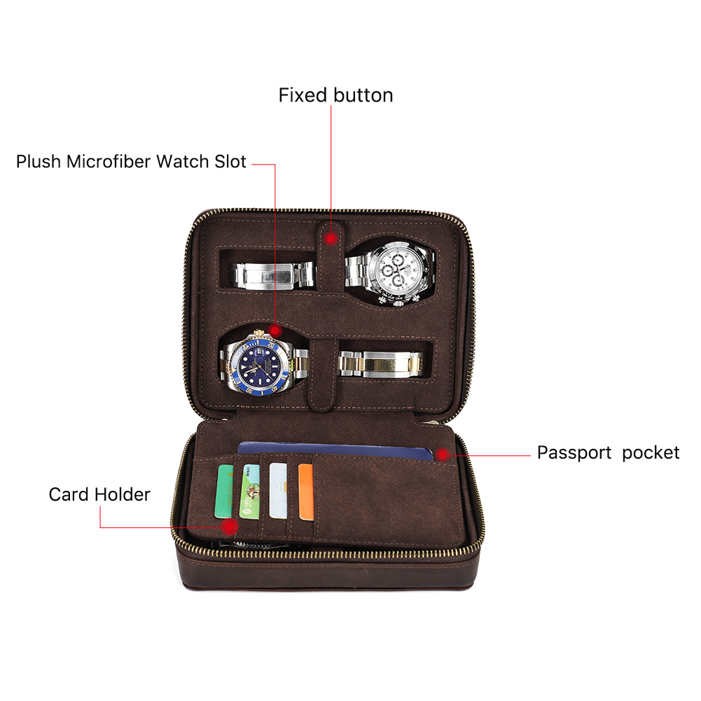 Retro Echtes Leder 4 Slots Wat – Luxury Watch In China Bewertung und Preis
