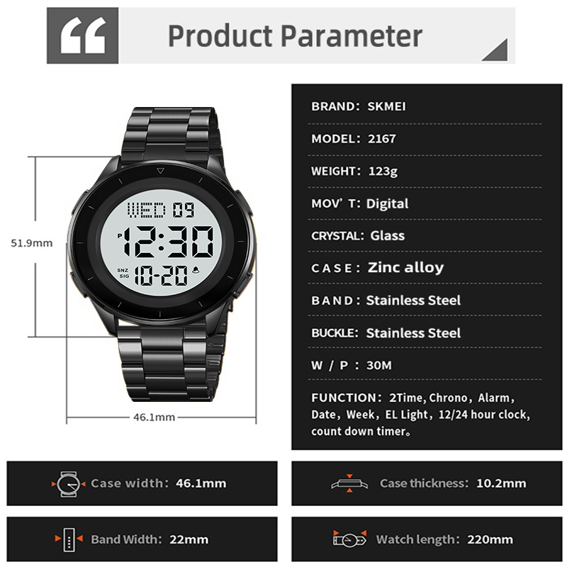 Skmei Dual Time Zone führte di – Minute Repeater Watch Bewertung und Preis